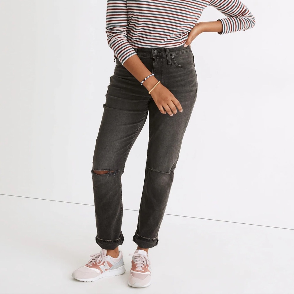 Madewell Charcoal Gray Boyfriend Jeans